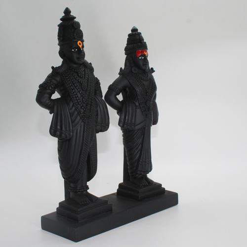 Vitthal Rukmini  | Black stone carved idol